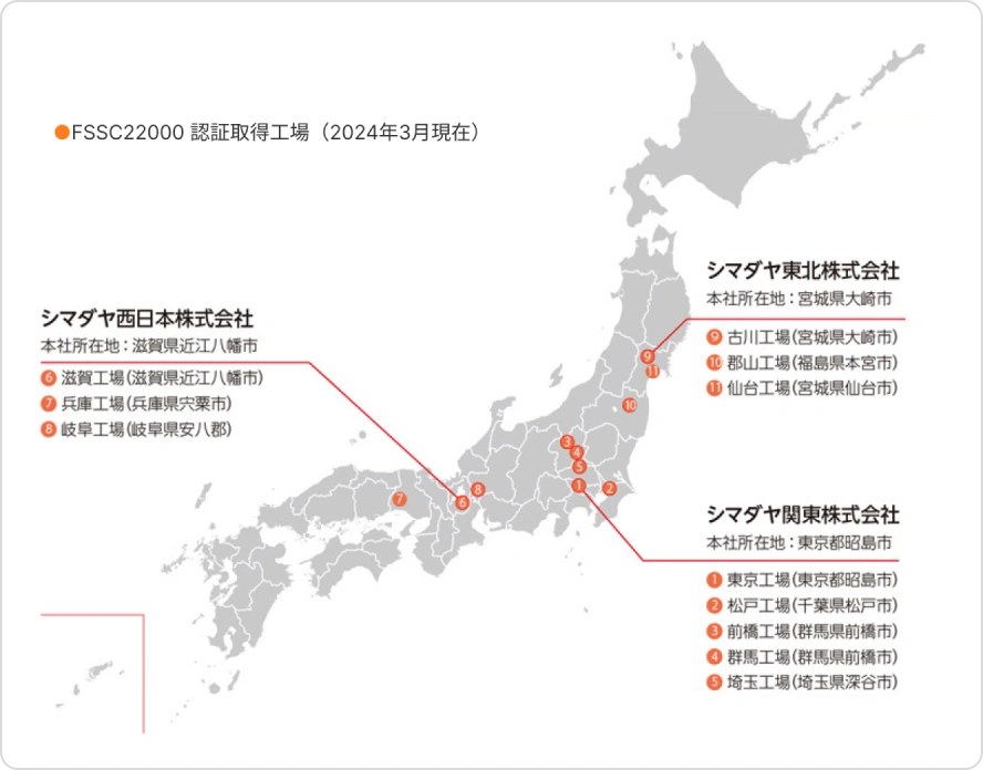 製造所固有記号が示す工場の所在地