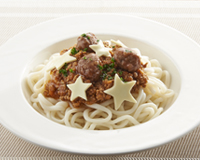 ミートボール on! 野菜たっぷりミートソースうどん